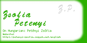zsofia petenyi business card