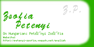 zsofia petenyi business card